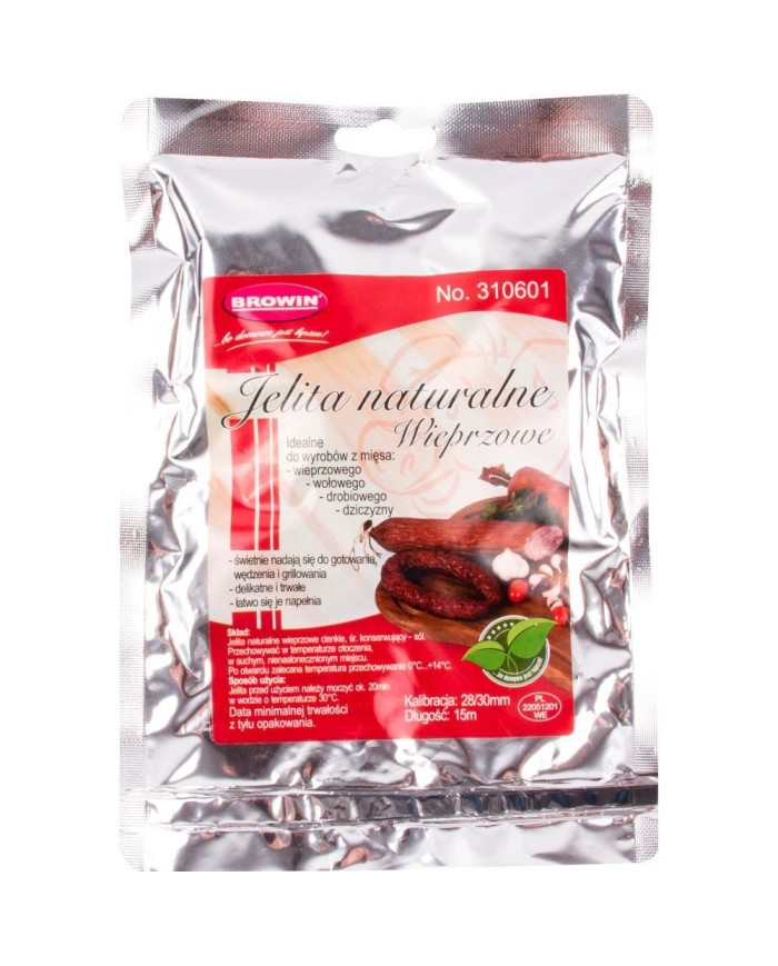 Jelita naturalne wieprzowe o średnicy 28/30mm